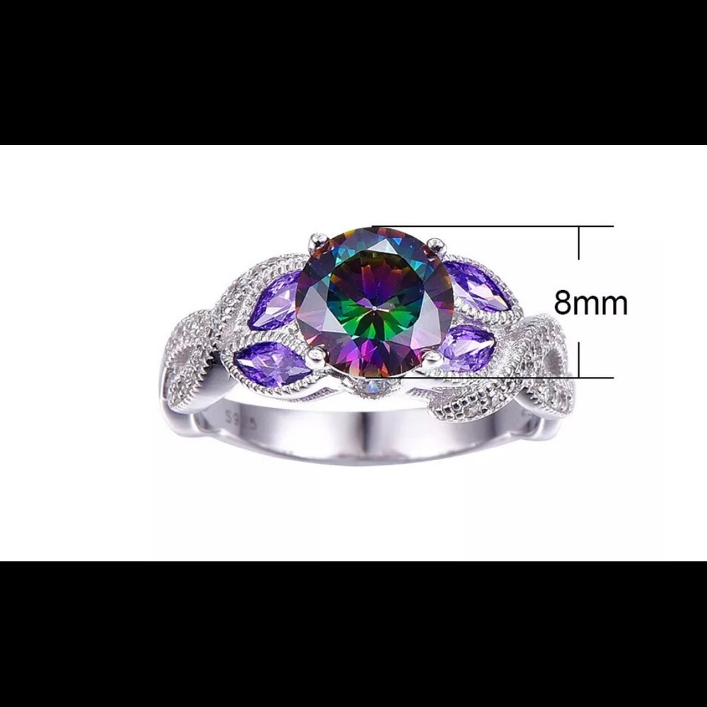 🎈5 for $35 Purple Mystic Topaz 925 SS Ring NWOT - Picture 2 of 9